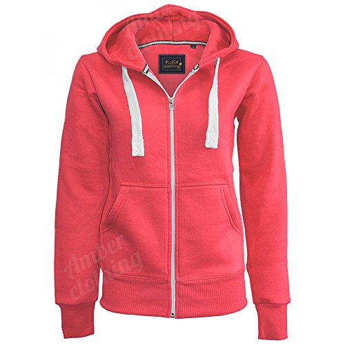 Blush Avenue Sweat à capuche Made by Malaika uni à fermeture Éclair, pour femmes, Tailles 36-50 XL Corail