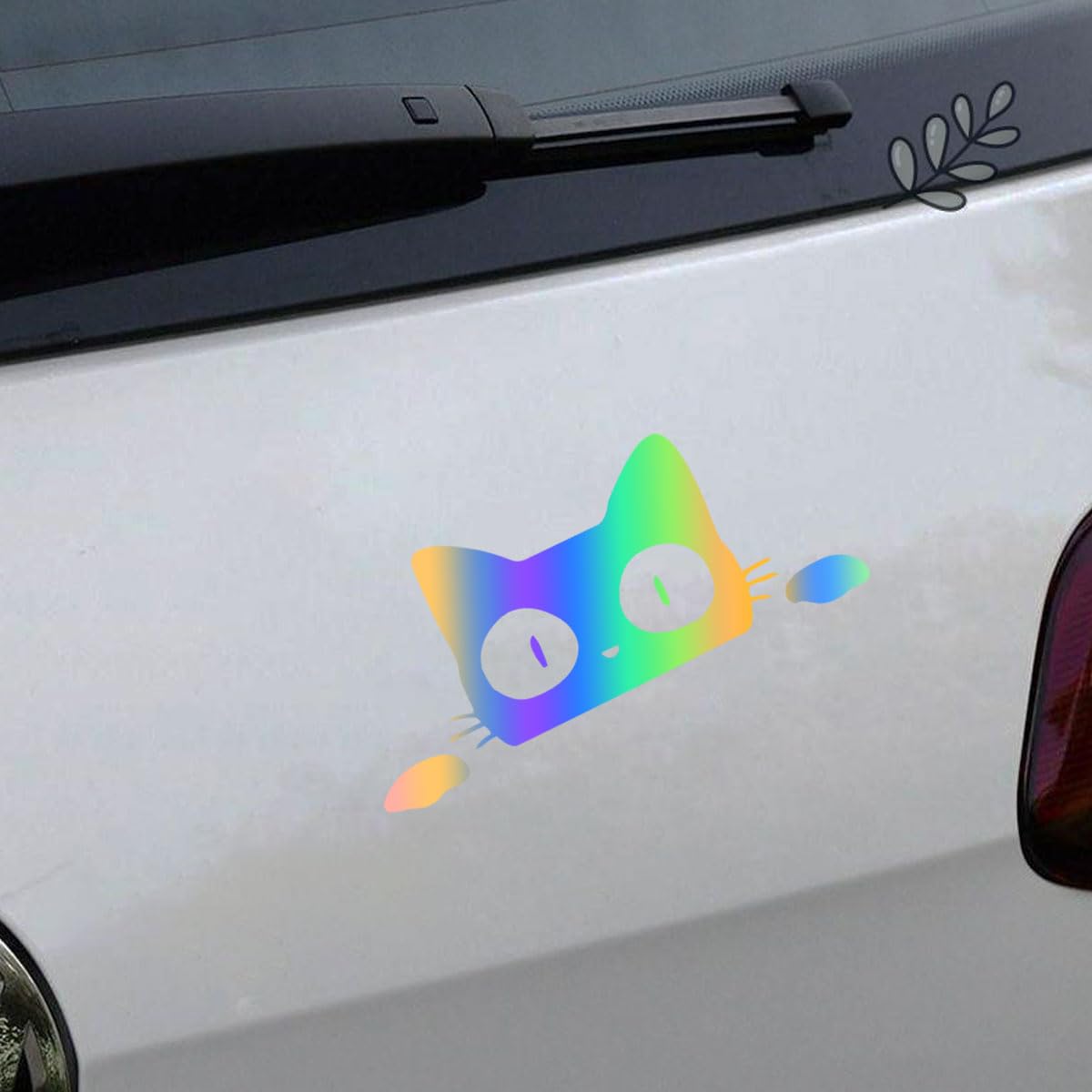 Cute Cat Car Decal Vinyl Sticker Waterproof Car Bumpr Sticker Decal Automotive Exterior Decorations Accessory for Cars Truck