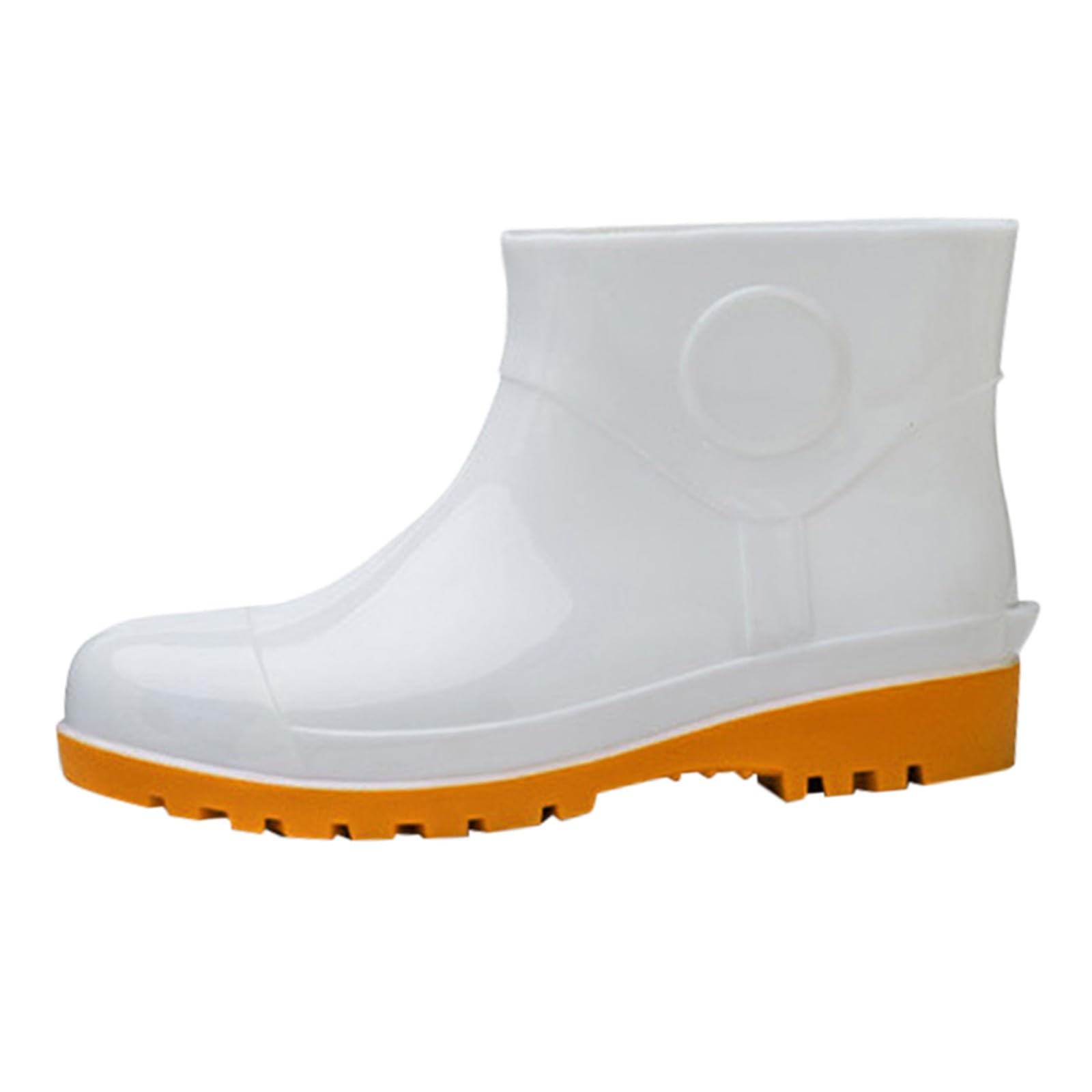 Botas De Agua Hombre, Moda Cortas Botines Jardín Trabajo Tobillo Boots Media Caña Botines De Pvc De Moda Antideslizante Tobillo Boots Flexible Y Antideslizante Marrón Gris Rojo Rosa Blanco