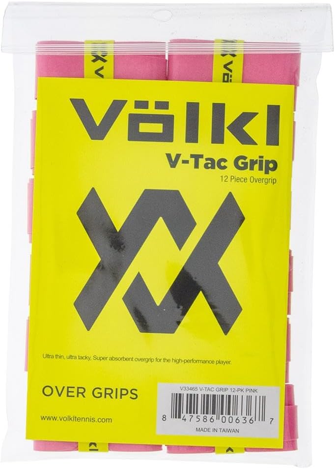 Volkl V Tac Tennis Overgrip – 12er Pack Neongrün, Ultradünn & Klebrig Für Hochleistungsspieler