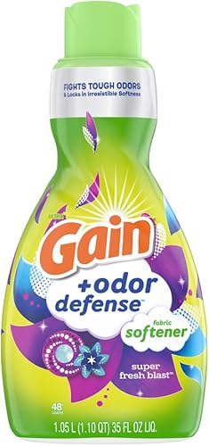 Miniatura 7 de Gain + Olor Defense Suavizante líquido para telas, aroma Super Fresh Blast, 140 oz 190 cargas, compatible con HE