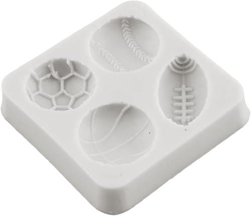 Miniatura 9 de RFGHAC Moldes deportivos de silicona para fondant, para guantes de sóftbol, para fondant, para fútbol, baloncesto, béisbol, rugby, chocolate, para