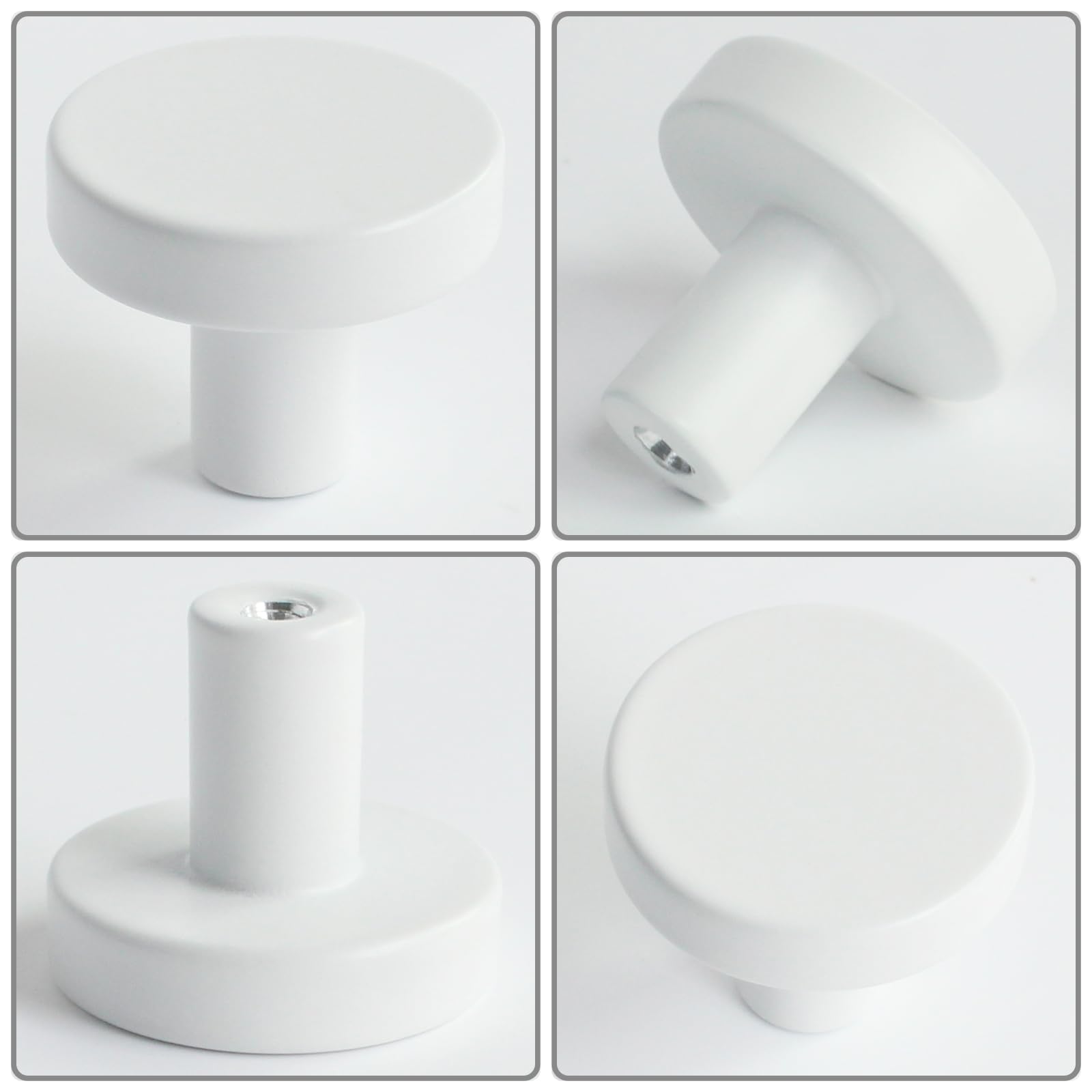 Mango Decorativo Para Muebles 02, Pomo De Acero Inoxidable Cepillado, 27 Mm, Color Gris Oscuro