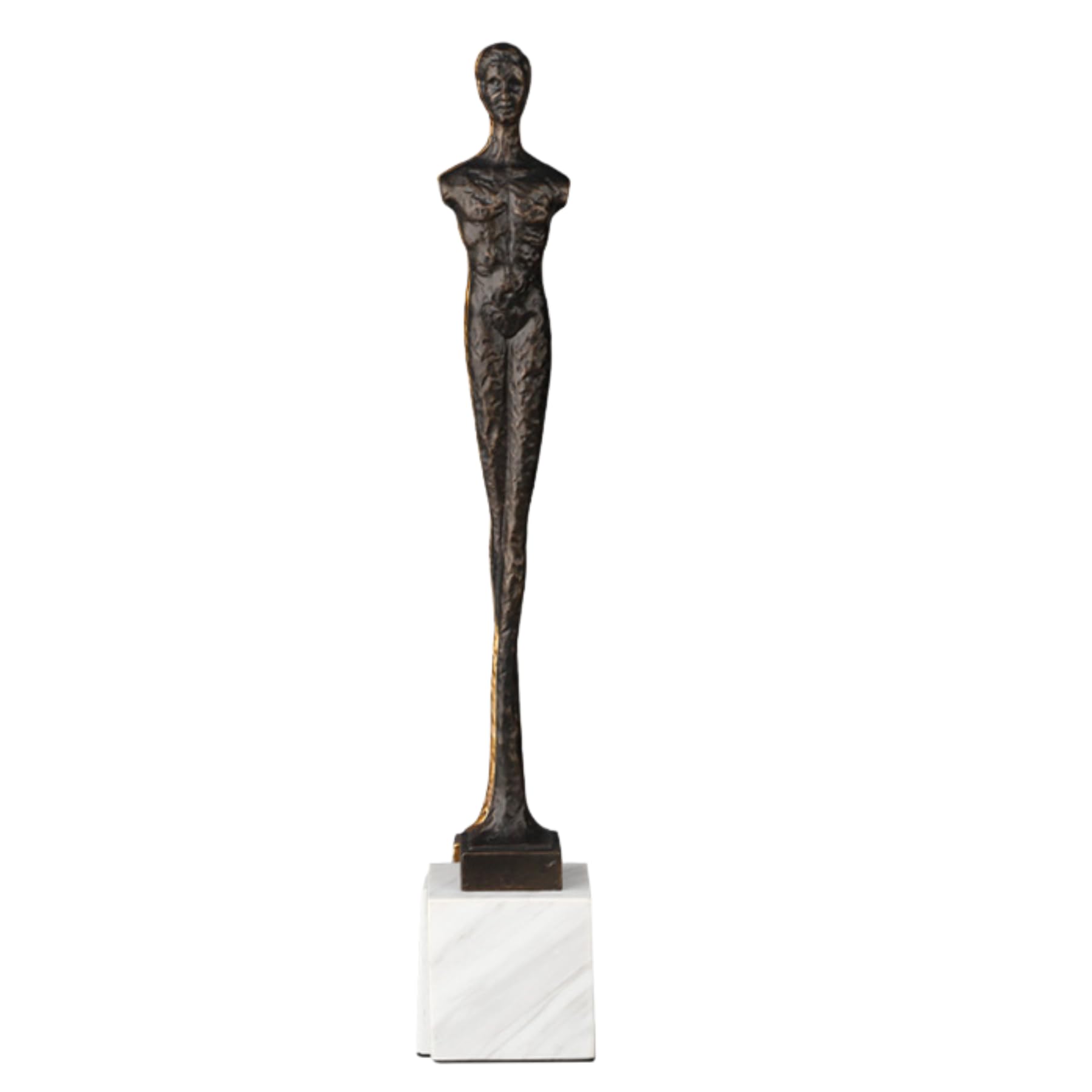 Aottsd Men's 19.7" Black Abstract Metal Armless Couple Sculpture Marble Base Modern Decor 19.7In