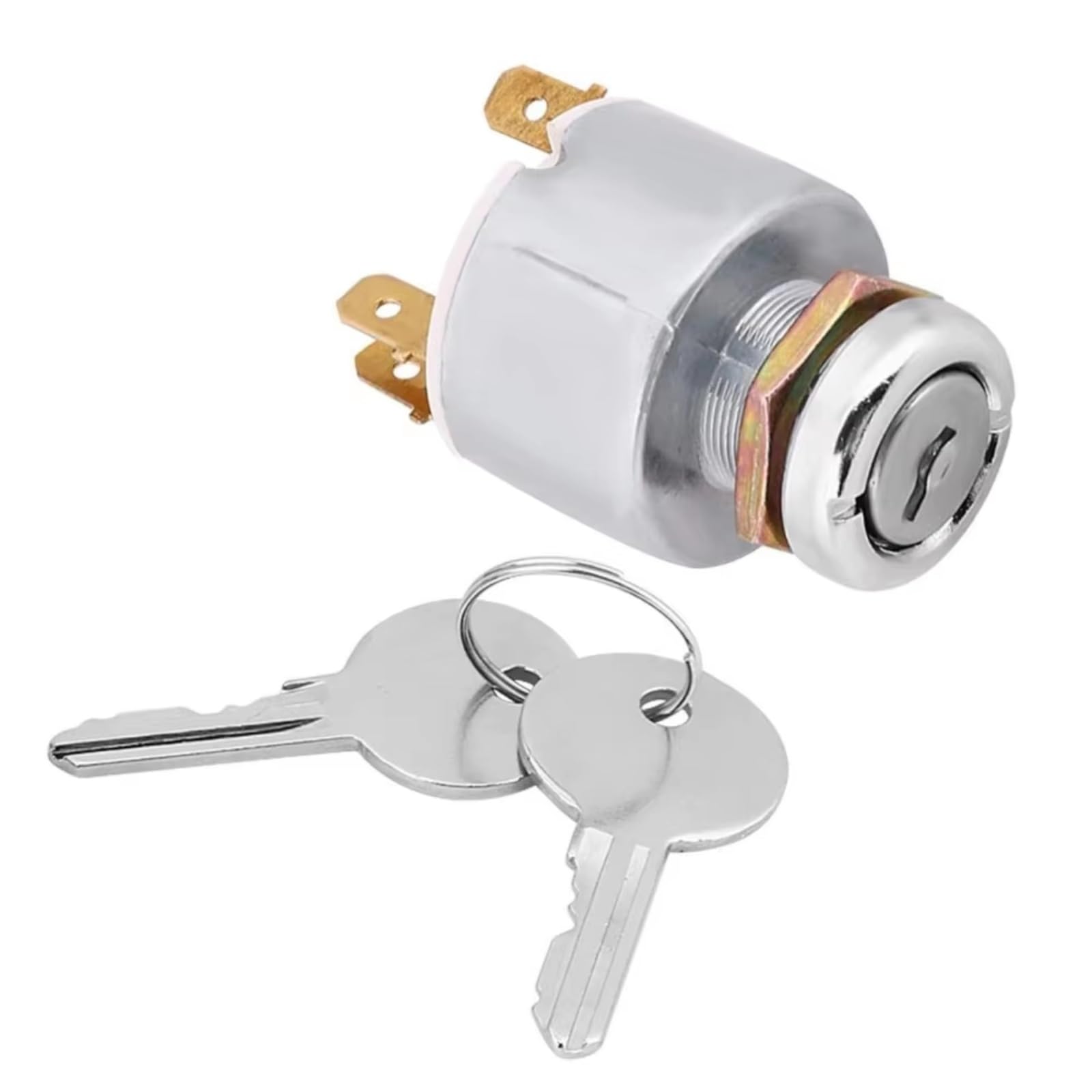Cilindro de Cerradura de Encendido para Interruptor de Encendido de 12 V, Kit con 2 Llaves, para con Orificios de Panel de 19 mm de diámetro. Repuestos y Accesorios para automóviles.