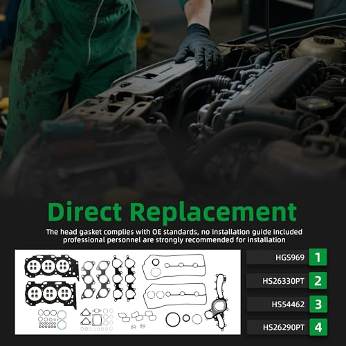 Image of Head Gasket Set Compatible with Toyota 4Runner 2003-2006 for Tacoma 2005-2006 for Tundra 2006 4.0L 3956CC OE# HGS969 HS26330PT HS54462 HS26290PT(84pcs)