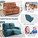 MAXIJIN Recliner Loveseat Slipcover, 6 Pieces Stretch Velvet Reclining Sofa Cover, 2 Seater Love Seat Recliner Couch Cover, Thick, Soft, Washable Furniture Cover (Loveseat Recliner, Peacock Blue)