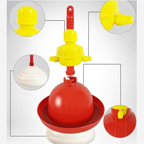 Miniatura 5 de Happyyami Alimentador automático de pollo, bebedor de aves de corral, dispensador automático de agua para pollos, patos, codorniz, patos, chooks,