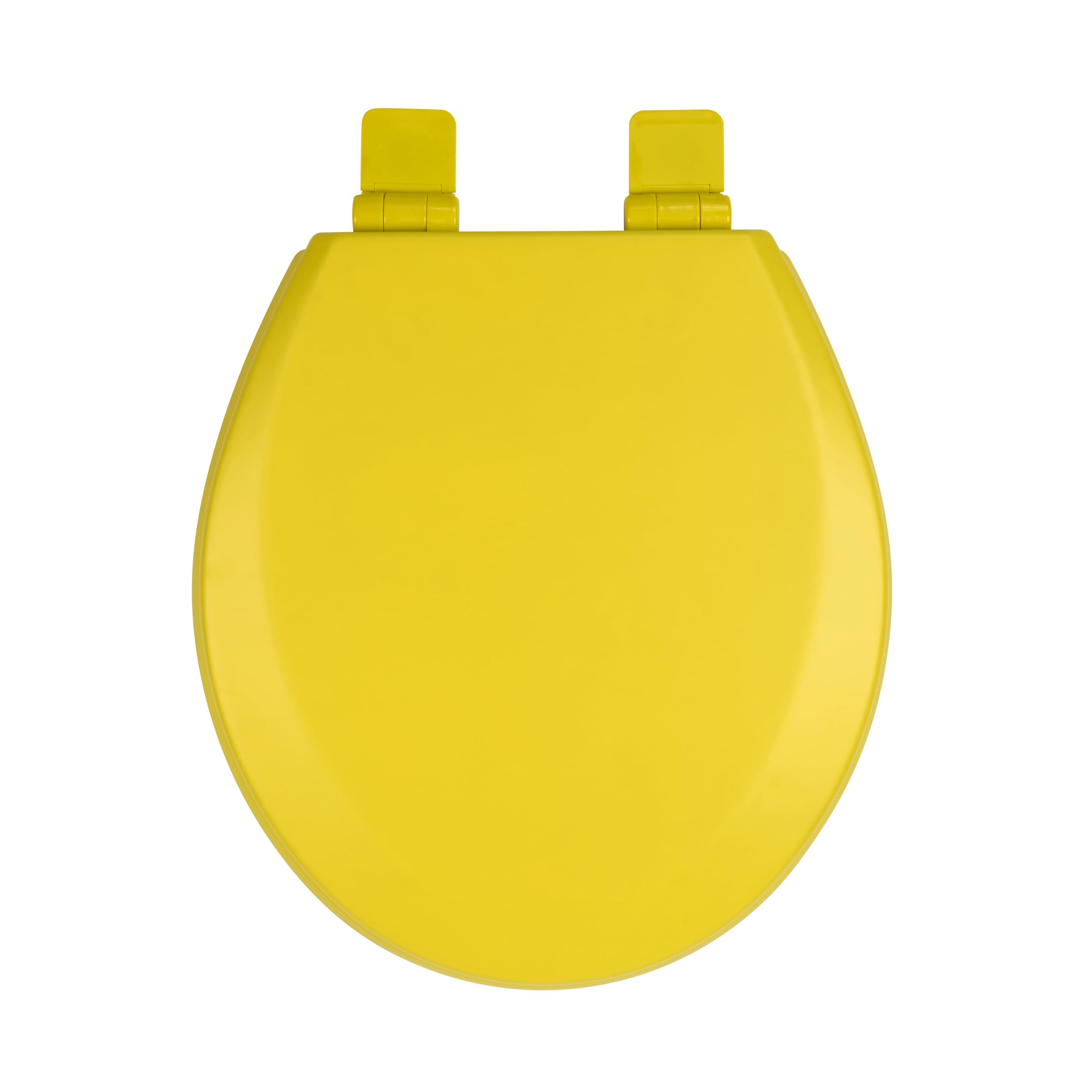 toilet seat, slow close, soft touch, ultra-smooth matte finish (no orange-peel texture), premium moulded wood, quick release, piklids (yellow, round)