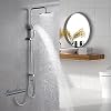 Lonheo 3-Funktionen Duschsystem ohne Armatur, Chrom Dusche Duschset Regendusche mit Umstellung, Kopfbrause(Ø 250mm), Handbrause mit 3-Strahlarten, variable Montageabstand