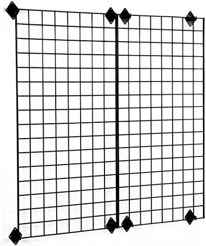 FixtureDisplays 24" x 48" Wall Mounted Gridwall Panels, Set of 2 - Black 19353 19353