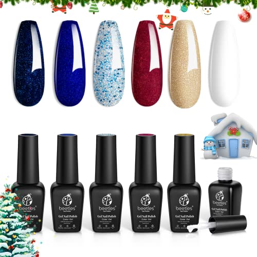 Beetles Poly Nail Gel Kit - 6 Colors Jelly Nude Clear Builder Gel Extension Kit with Slip Solution and Mini Lamp Builder Nail Enhancement for Beginner & Professional Long Lasting DIY Home for Women