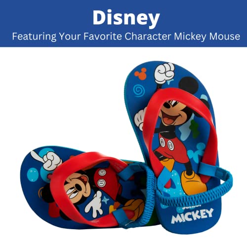Disney Boys Character Flip Flops Sandals Kids Water Shoes - Mickey Mouse Thong Beach Slides Summer Slip On Quick Dry (Size 11-12 Little Kid) #TOP1
