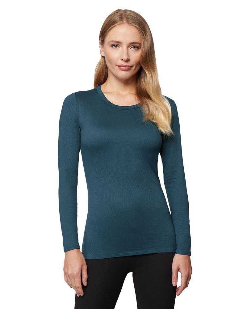 32 Degrees Women's Lightweight Baselayer Crew Top | Long Sleeve | Form Fitting | 4-Way Stretch | Thermal