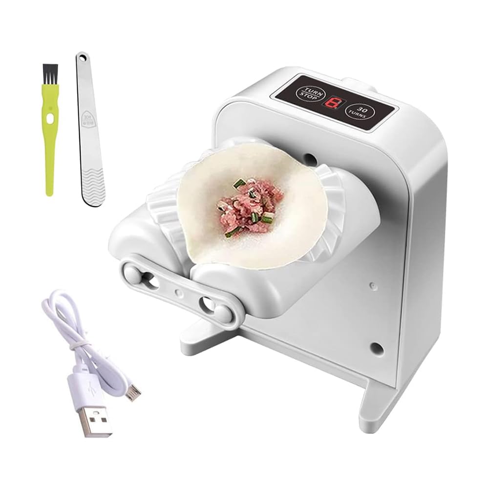QXRSOP Electric Dumpling Maker Machine, Household Automatic Dumpling Maker Mold with Filling Spoon & Brush, Forming in One Second 2 Modes Dumpling Making Tool Kitchen Gadgets