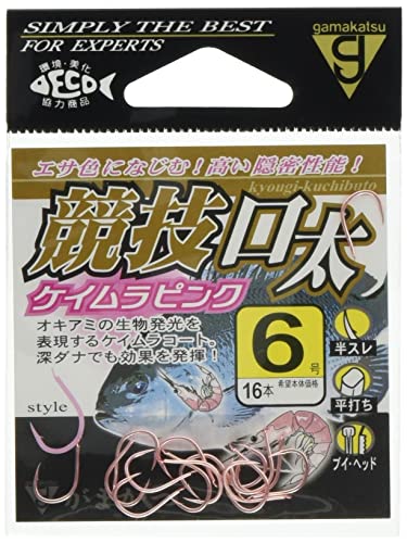 がまかつ シングルフック 競技口太 6号 68444
