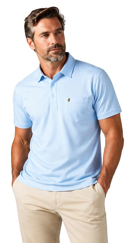 Gabicci - Plain Polo Shirt (Large, Sky)