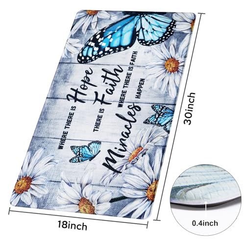 Likiyol Kitchen Mats For Floor Butterfly Floral Kitchen Rug Anti Fatigue Mats For Kitchen Floor thumb #1
