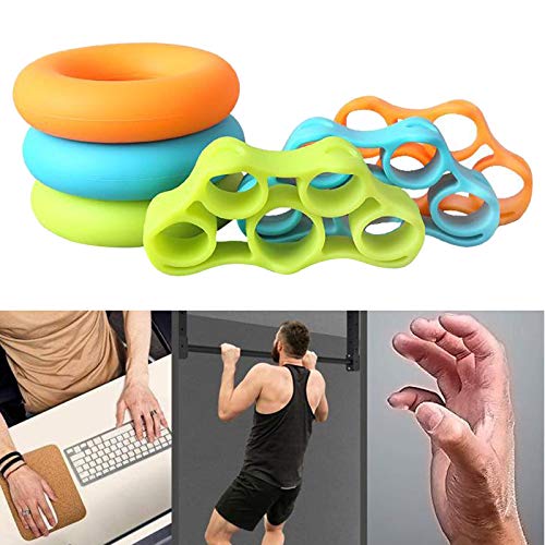6 PCS Hand Grip Strengthener Extensor Exercitador de Dedo Treinador de Pulso Antebraço