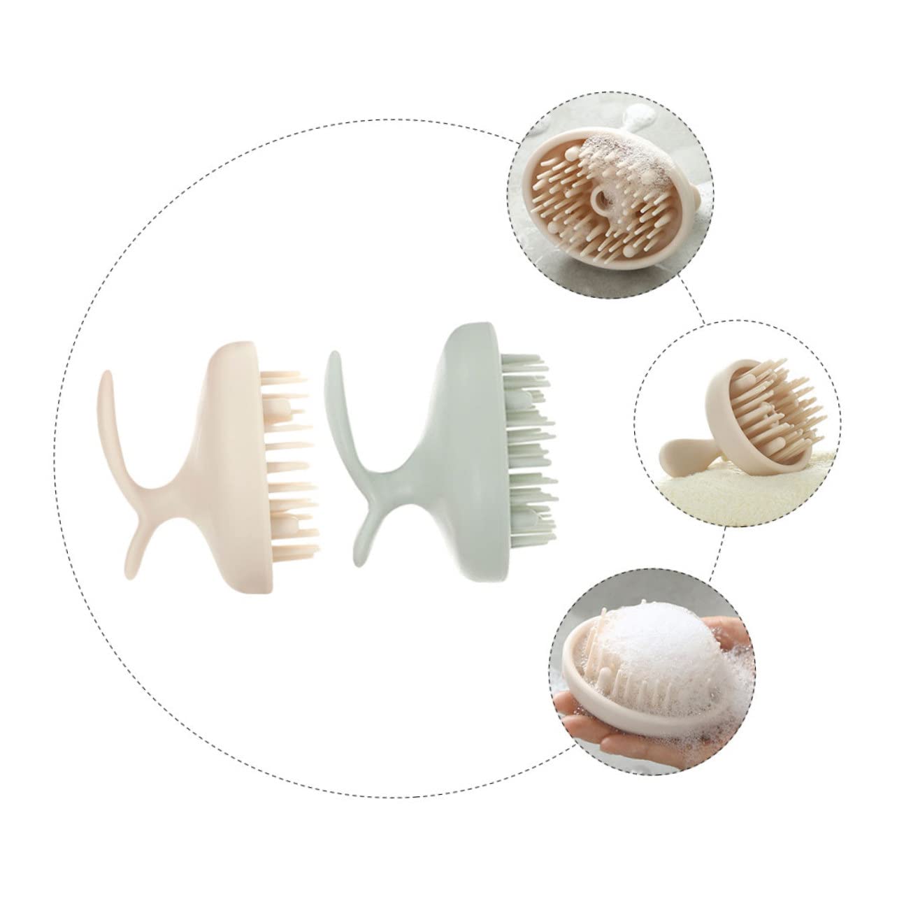 BESTYASH 2 Sätze Kopfhautmassager Bürsten Shampoo Bürsten Für Sanfte Kopfhautmassage Ergonomisches Design Langlebig Und Hautfreundlich 2 Stücke * 2