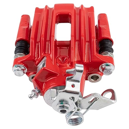 Image of TRQ Rear Right Brake Caliper w /Bracket Performance Red Passenger Side