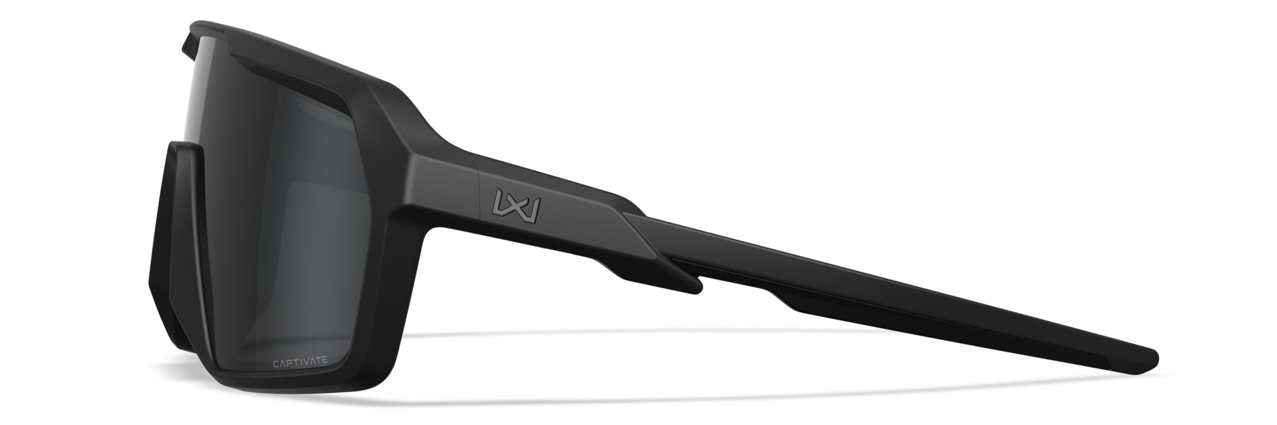 Wiley X Citadel Shield, occhiali da sole di sicurezza per uomini e donne, protezione UV per tiro, pesca e ciclismo, montatura nera opaca, lenti grigie accattivanti