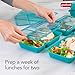 GoodCook Meal Prep Rectangle Two Compartment 20-Piece, Teal, Made without BPA