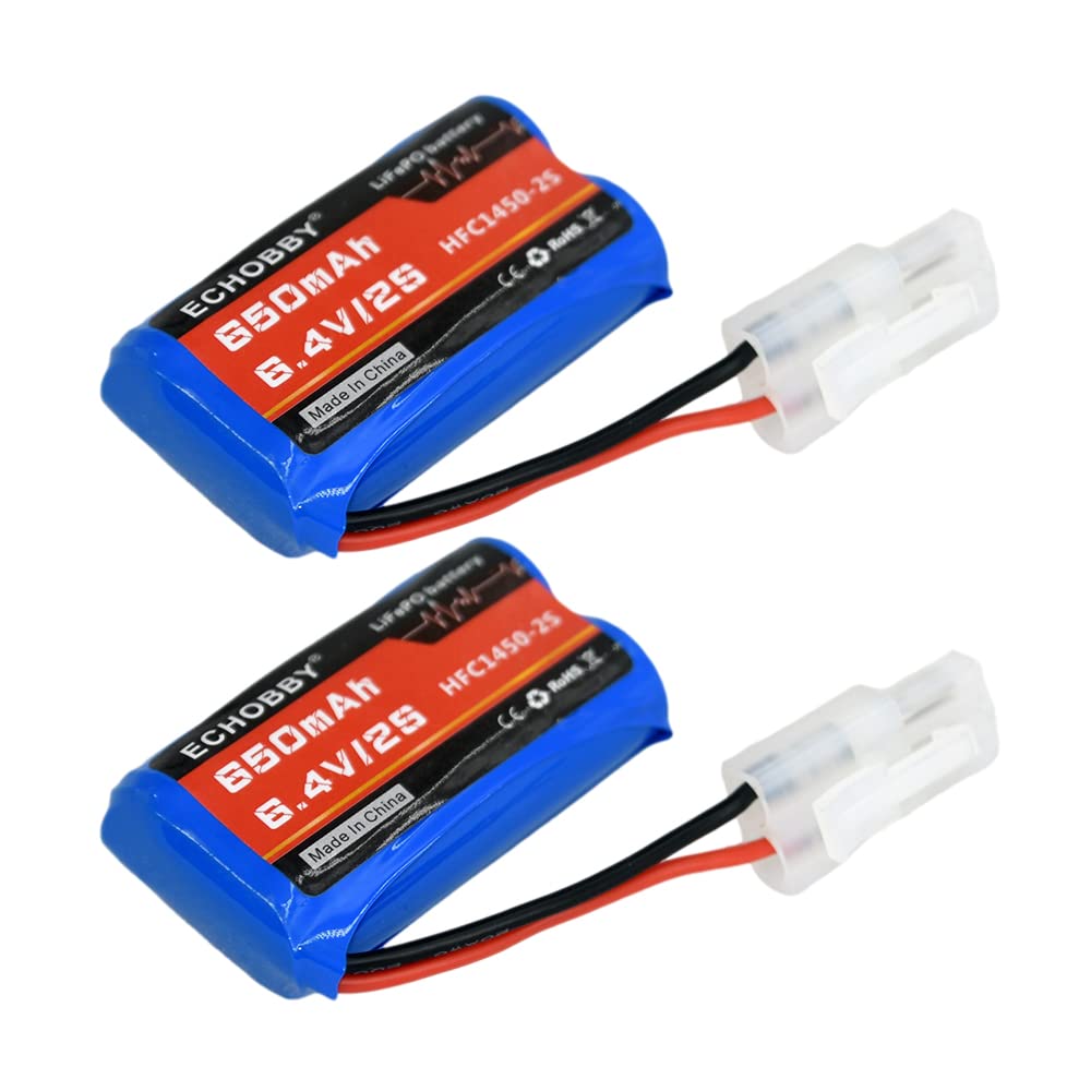 Vhbw Batterie Li-ion 650mAh 6.4V Pour Voiture RC, Avion, Hélico – Haute Autonomie, Sécurité Renforcée, Taille Compacte 54x32x27mm