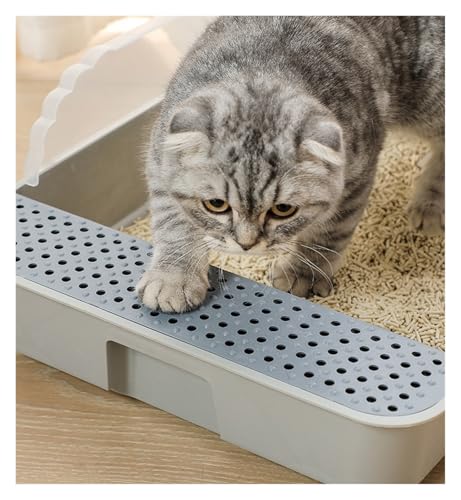 Arenero para gato semi cerrado grande gris fácil limpieza miniatura 5
