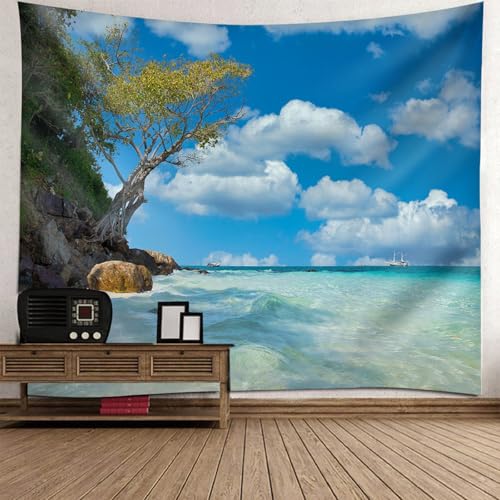 Tapsiserie murale chambre enfant paysage ciel bleu grand tissu