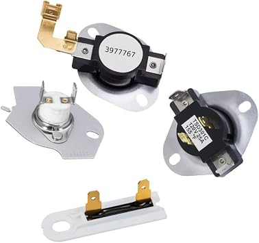 EXP6974 Dryer Thermostat Kit Compatible with Select Whirlpool, Kenmore, Maytag Models Replaces WP3387134, WP3392519, W10900067, 279816, WP3977767