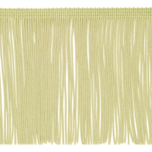 Trims By The Yard 6" Chainette Fringe Trim, Polyester-Made Decorative Fringe Trim, Versatile Fringes for Costumes, Uniforms, Home Decor, and Party Decorations, 20 Yards, Champagne