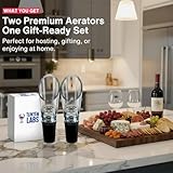 Wine Aerator Pourer (2-pack) by TenTen Labs - Premium Aerating Spout and Decanter Set for Wine Bottles - No Drips or Spills - Improves Taste and Smell Immediately - Gift Box Included - Black - Image 2