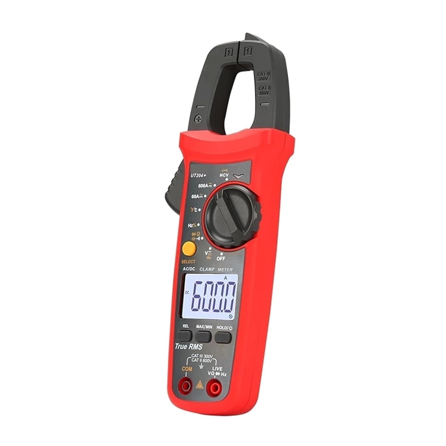 UT202A+ UT204+ Digital AC DC Current Clamp Meter Multimeter True RMS 400-600A Auto Range Voltmeter Resistance Test(UT204 Plus)