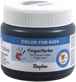 Rayher 38959576 - Pintura para dedos (bote de 150 ml), color negro