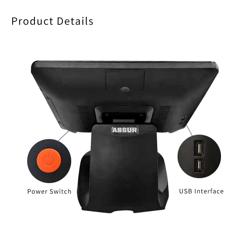 ASSUR POS System, POS Cashier Register, Cash Register Machine with Touch  Screen 15”, CPU J1900, 4GB RAM, 64G SSD, Windows Pro. 10, WiFi Module for  Retail, Restaurant, Retail, Cafe, Club, Pharmacy :