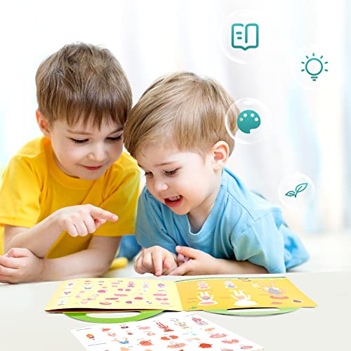 Reusable Sticker Book For Kids, 4 Sets Sticker Pads：space, Vehicles, Body, Seasons, Toddlers Removable Craft Stickers Birthday Gifts For Boys And Girls Aged 2+, Cute And Well Sticky #TOP6