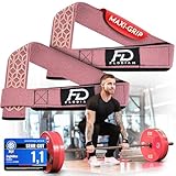 Flodiam Zughilfen mit MaxiGrip Silikonprint für Krafttraining Gym Lifting Straps für Männer und Frauen Griffhilfen Kreuzheben Rudern Klimmzüge uvm. Fitness Equipment Essentials - Blasspink, Cubes XS