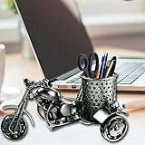 Metal Desk Pencil Holder, Handmade Creative Metal Crafts Office Desktop Storage Accessories, Harley Davidson Metal Pen Pencil Holder, Perfect Cute Gift idea