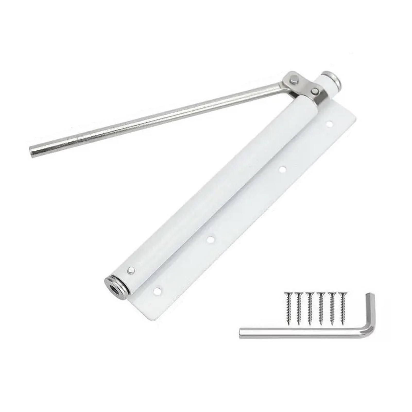 SWENEEN Adjustable Door Closers Surface Mounted Automatic Stainless Steel Spring Closing Door Closer Fire Rated Door Stopper Hardware Easy For Home Commercial Use (White),White