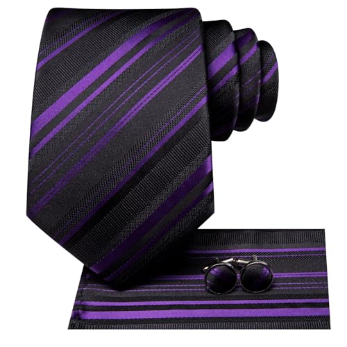 Image of Hi-Tie Men 63inches Tie Set Extra Long Necktie Paisley Tie Pocket Suqare Cufflinks Big and Tall Men Tie