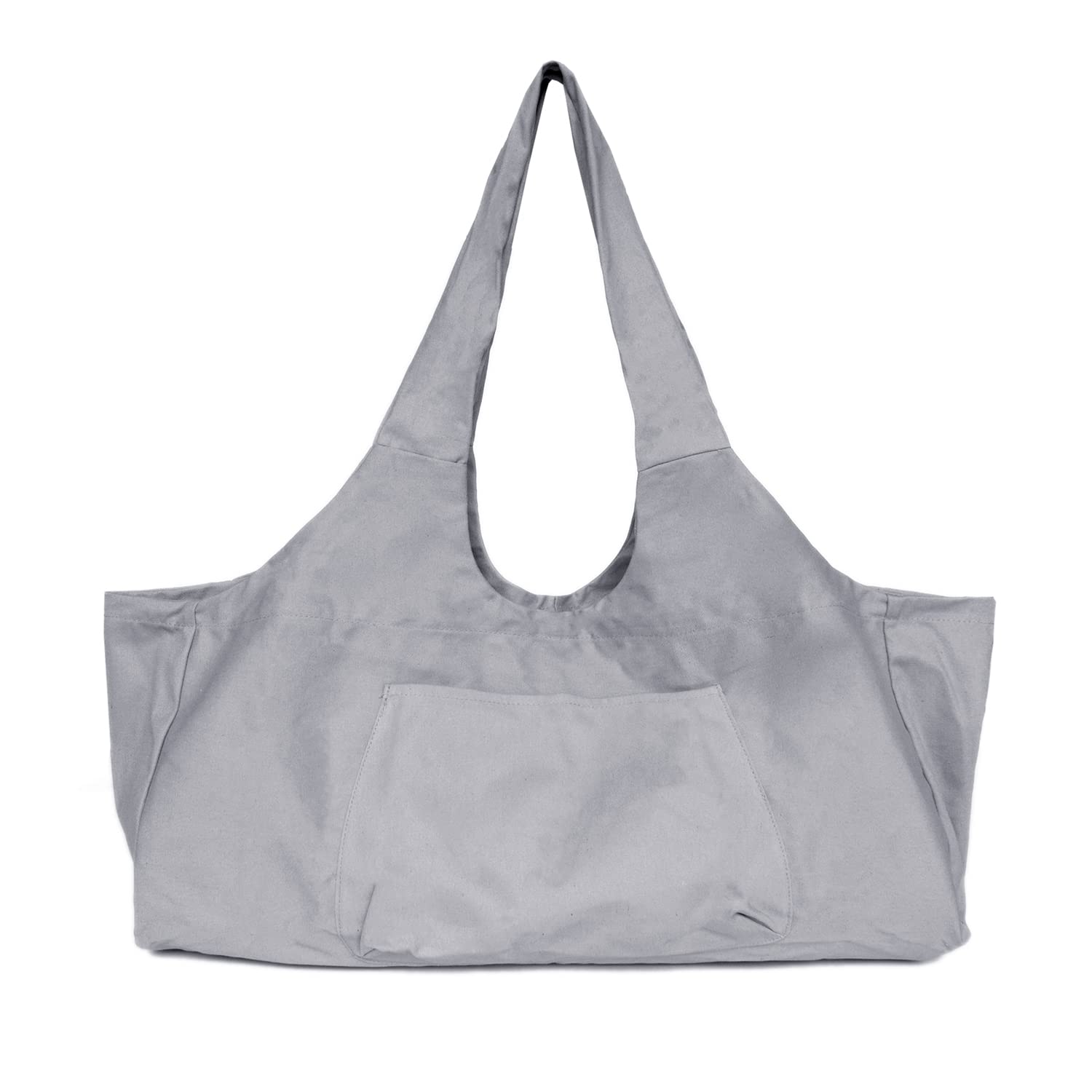 Canvas Sling Yoga Mat Carrier Bag with Multifunctional Pockets (Grey)