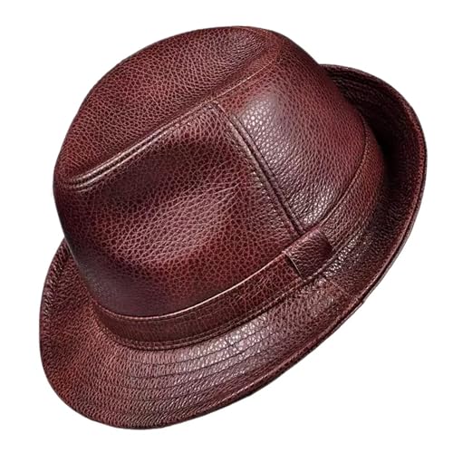 Chapeau Fedora cuir homme casquette jazz automne hiver style panama de soirée