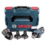 Grosor de la viruta: 0-2 mm Bosch GHO 12V-20 - Cepillo eléctrico (12 V, 2 baterías de 6,0 Ah, cargador rápido y L-Boxx)