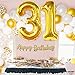 Katchon Giant Gold 31 or 13 Balloons Numbers - Large 40 Inch | Shiny 31 Number Balloons for 31 Birthday Decorations for Men | 31 Gold Balloons for 31st or 13th Birthday Decorations for Women