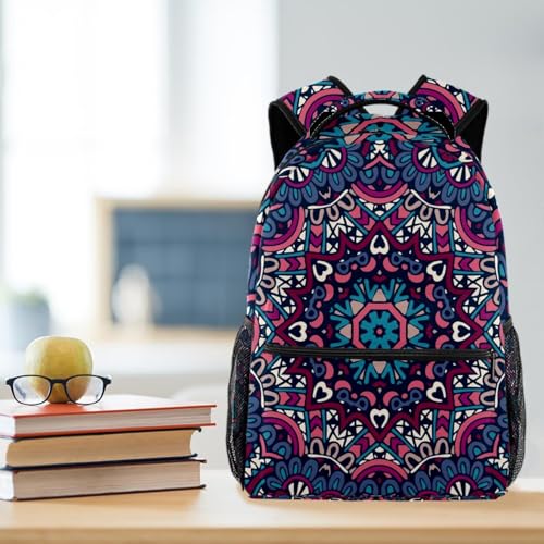Sac à dos d'école ergonomique et résistant mandala multicolore - 5
