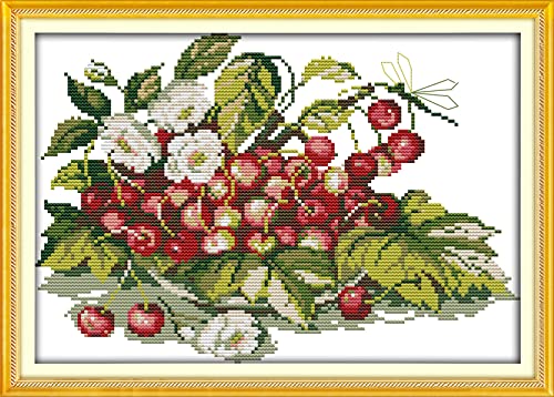 Point de croix de qualité cerise broderie fils de couleur