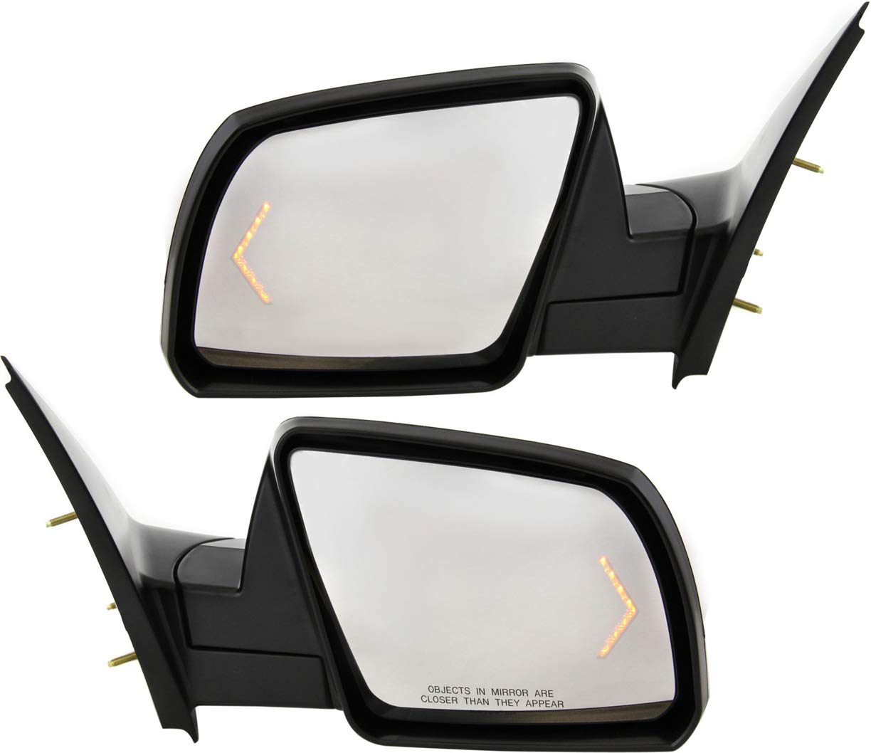 Kool Vue Driver & Passenger Side Power Heated Mirrors for Toyota Tundra 2007-2013 Power Fold With Signal Light & Puddle Lamp; Without Memory Chrome