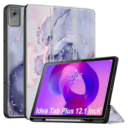 Image of ProElite Cover for Lenovo Idea Tab Plus 12.1 inch 2025 case Cover, Soft Flexible Flip Case Cover for Lenovo Idea Tab Plus 12.1 inch 2025 [Recoil Series] - Marble Purple
