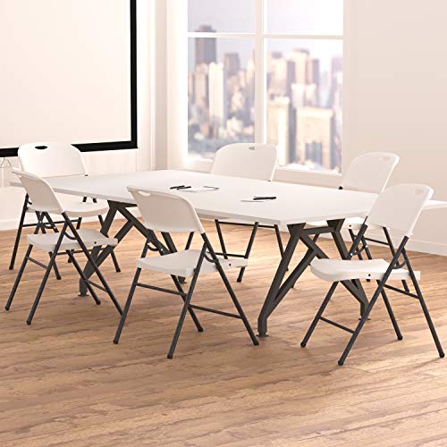Amazon Basics Folding Plastic Chair With 350-Pound Capacity - 6-Pack, White #TOP7